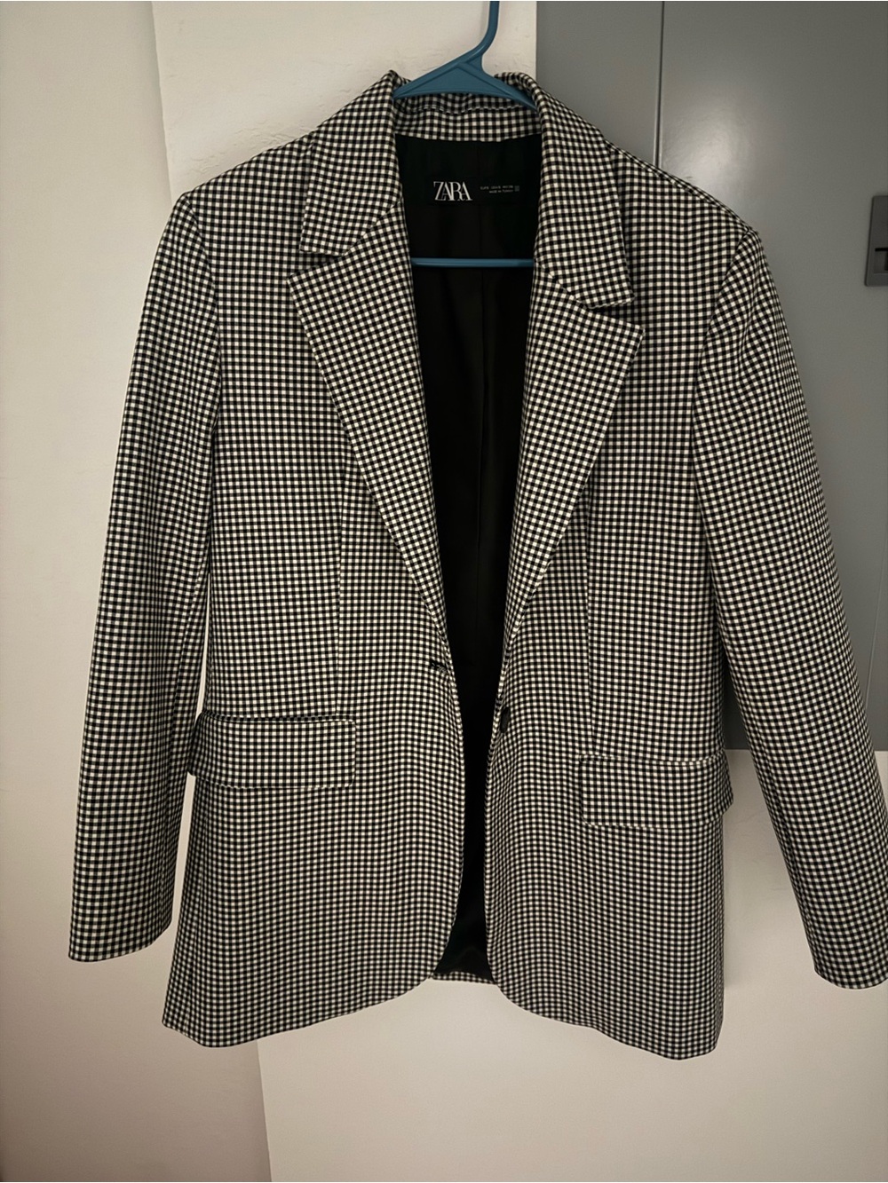 Zara Black and White Gingham Blazer with a matching Skort